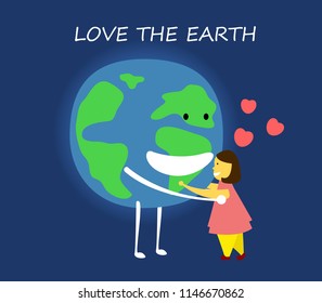 Love the earth concept. save the world. vector illustration