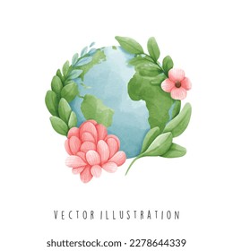 love earth day, environtment concept, vector illustration