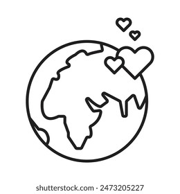 Love for Earth Icon Ideal for Environmental and Conservation Projects