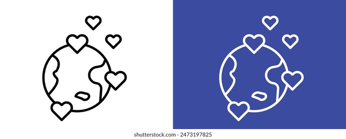 Love Earth Icon Perfect for Environmental and Eco-Friendly Themes