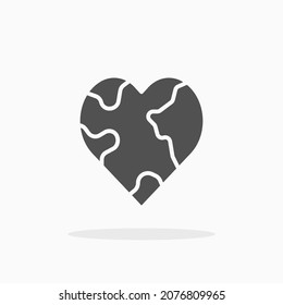 Love Earth icon. Solid or glyph style. Vector illustration. Enjoy this icon for your project.