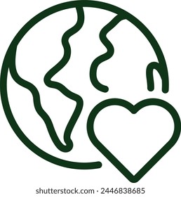 love earth icon vector. symbol, sign