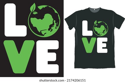Love Earth Planet T Shirt Design