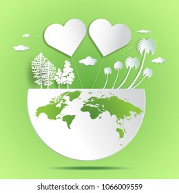 Love Earth Save World By Planting Stock Vector (Royalty Free