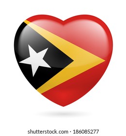 I love East Timor. Heart with flag design 
