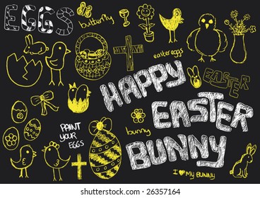 i love easter on black board