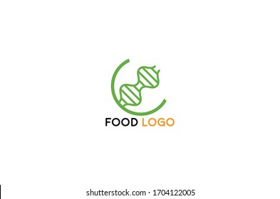 Love Eat food logo. Cafe or restaurant emblem. love with carrot in the white background.