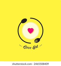 Love eat restaurant, Love eat Logo Template Design Vector, Emblem, Concept Design, Creative Symbol, Icon.