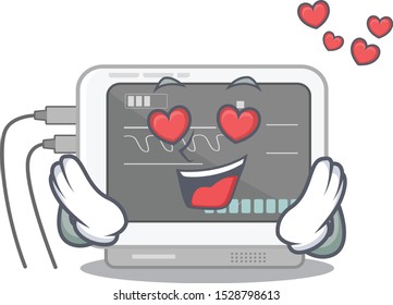 In love ecg machine isolated in the character