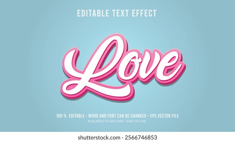 love editable text effect, love editable 3D text 