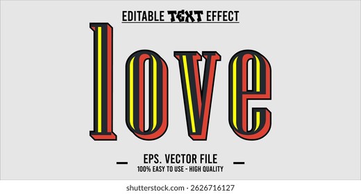 Love Editable Text Effect, Playful and Elegant Love Typography. EPS File