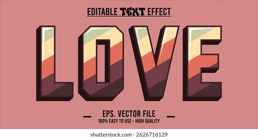 Love Editable Text Effect, Playful and Elegant Love Typography. EPS File