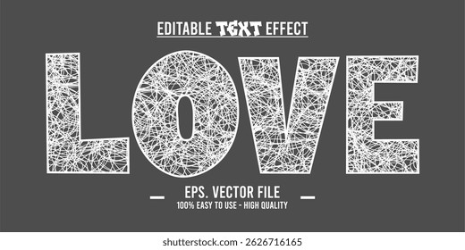 Love Editable Text Effect, Playful and Elegant Love Typography. EPS File