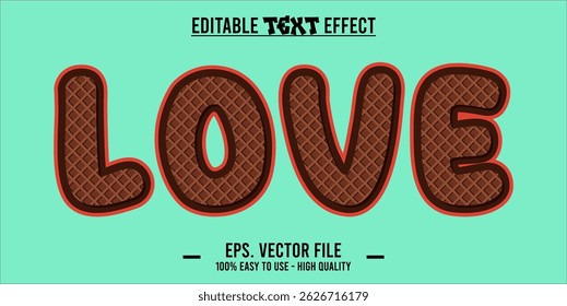 Love Editable Text Effect, Playful and Elegant Love Typography. EPS File