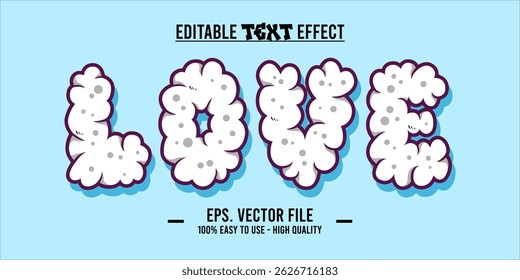 Love Editable Text Effect, Playful and Elegant Love Typography. EPS File