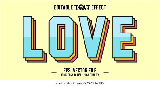 Love Editable Text Effect, Playful and Elegant Love Typography. EPS File