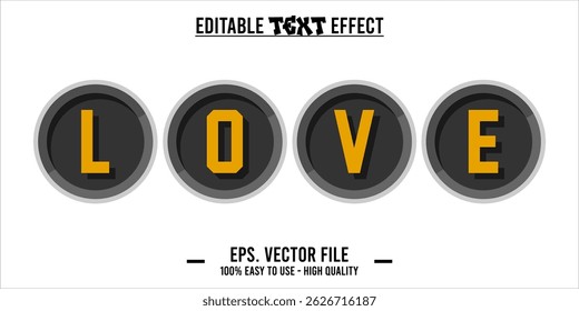 Love Editable Text Effect, Playful and Elegant Love Typography. EPS File