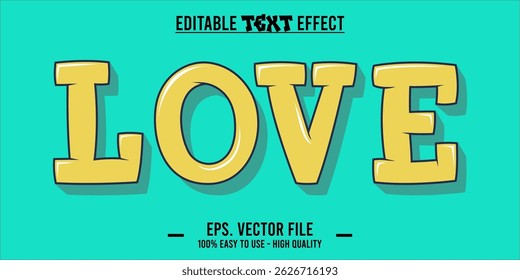 Love Editable Text Effect, Playful and Elegant Love Typography. EPS File