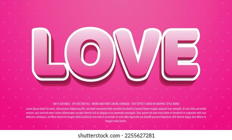 Love editable text effect template use for logo and business brand