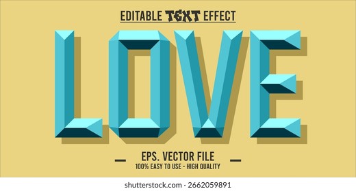 Amor - efecto de texto editable, ilustración de arte de estilo de fuente de Vector de San Valentín.