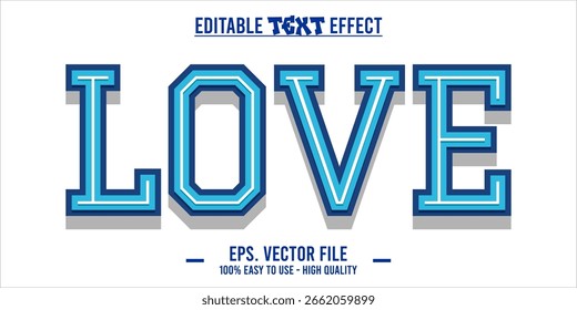 Amor - efeito de texto editável, ilustração de arte de estilo de fonte de vetor valentine.