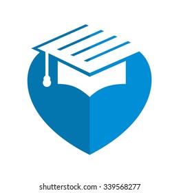 Love Education, E Book Design, Heart Logo Design Template