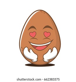 In love egg cartoon character vector illustration