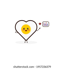 Love egg with data love cute character illustration