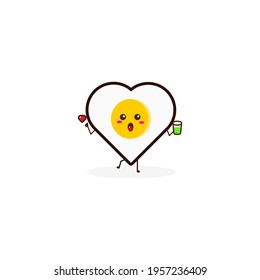 Love egg drink cute character illustration