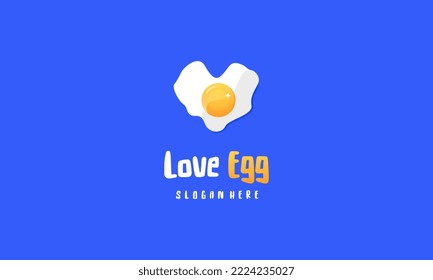 Love Egg Logo template designs, Yummy egg logo vector illustration