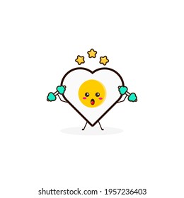 Love egg strong cute character illustration