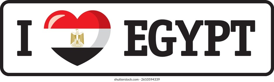 I love Egypt, egyptian flag heart representing love for Egypt