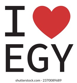 I love Egypt typography vector