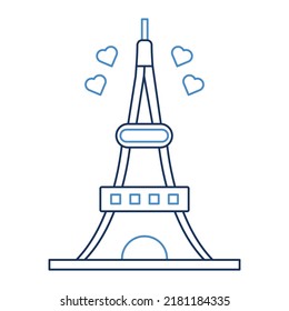 Love Eiffel Tower Vector icon which is suitable for commercial work and easily modify or edit it

