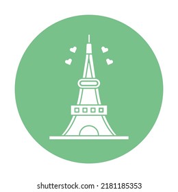 Love Eiffel Tower Vector icon which is suitable for commercial work and easily modify or edit it

