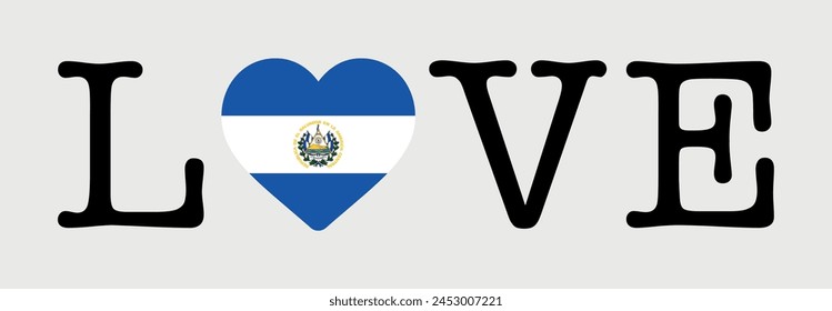 I Love El Salvador flag heart icon vector illustration