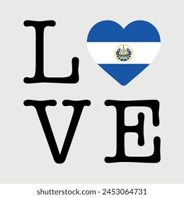 I Love El Salvador flag heart icon vector illustration