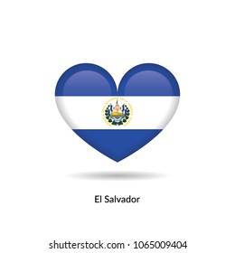 Love El Salvador - heart flag. Vector EPS10 Illustration.