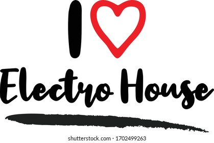 I love Electro House Calligraphy Lettering for posters, cards design, T-Shirts.