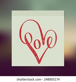 love elegant lipstick message on sticker