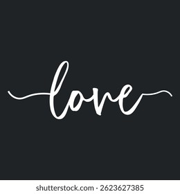 Love in Elegant Script on black background