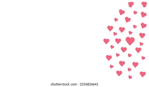 Elementos de amor en forma de corazón volando sobre fondo blanco. Símbolos vectoriales del amor por las mujeres felices, las madres, el día de San Valentín, diseño de tarjetas de felicitación de cumpleaños.
