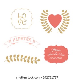 Love elements wedding clipart , set Elements. Hipster elements, Chalkboard pastel