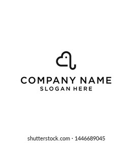 love elephant logo design vector illustration template