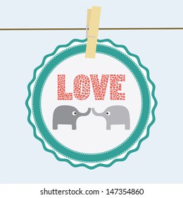 Love elephants card