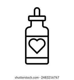 Love Elixir icon linear logo mark in black and white