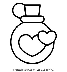 Love Elixir icon Simple outline vector logo