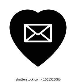 love email glyph flat vector icon