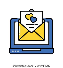 Love Email vector filled outline icon. EPS 10 file