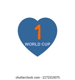 love emblem with the concept of world cup 1-10, flat design